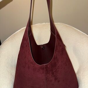 Elegant Burgundy Suede Women's Bag
